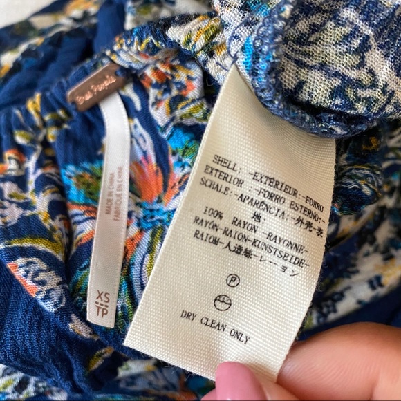 Free People Blue Boho Cut Out Cropped Jumpsuit XS - Picture 4 of 14